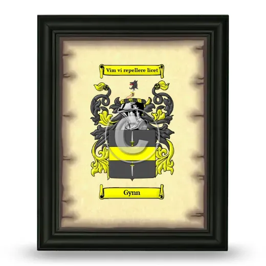 Gynn Coat of Arms Framed - Black