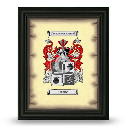 Hache Coat of Arms Framed - Black