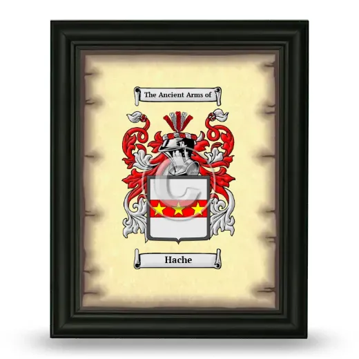 Hache Coat of Arms Framed - Black