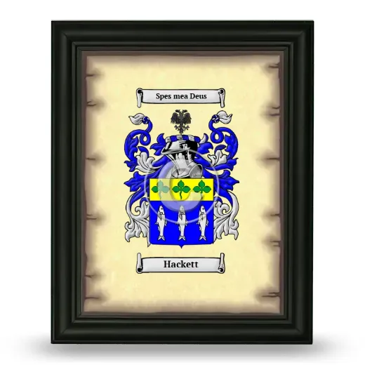 Hackett Coat of Arms Framed - Black