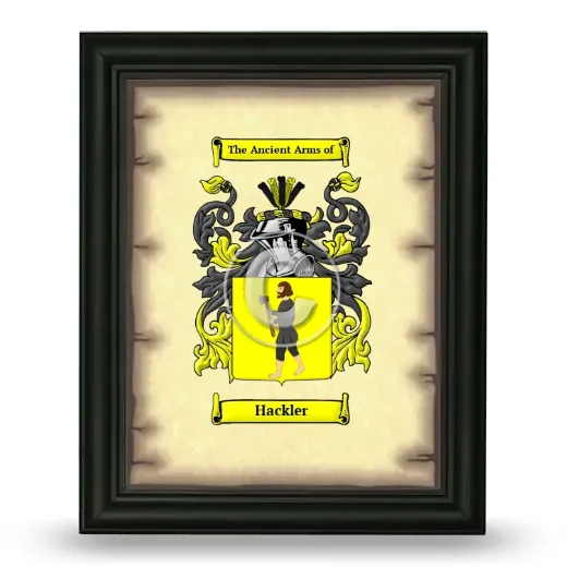 Hackler Coat of Arms Framed - Black