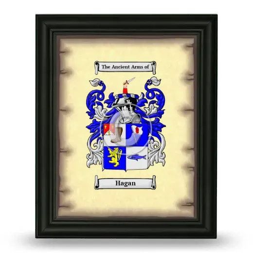 Hagan Coat of Arms Framed - Black