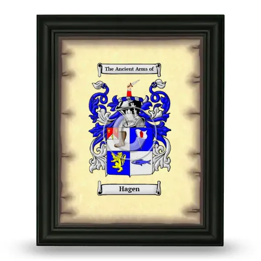 Hagen Coat of Arms Framed - Black