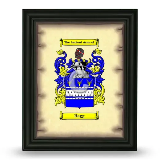 Hagg Coat of Arms Framed - Black