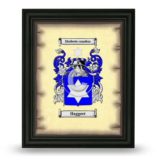 Haggert Coat of Arms Framed - Black