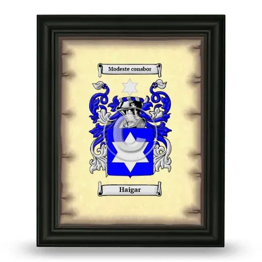 Haigar Coat of Arms Framed - Black