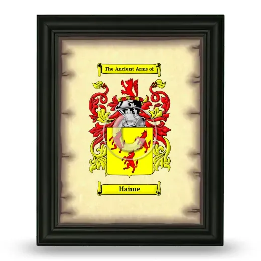 Haime Coat of Arms Framed - Black