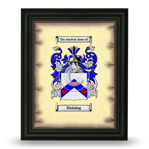 Haining Coat of Arms Framed - Black