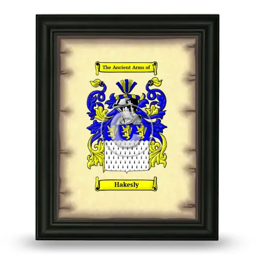 Hakesly Coat of Arms Framed - Black