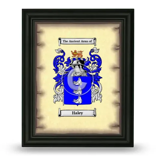 Haley Coat of Arms Framed - Black