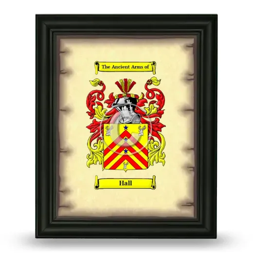 Hall Coat of Arms Framed - Black