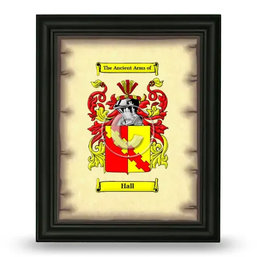 Hall Coat of Arms Framed - Black