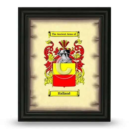 Halland Coat of Arms Framed - Black