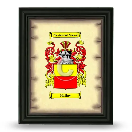 Hallay Coat of Arms Framed - Black