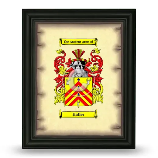 Haller Coat of Arms Framed - Black