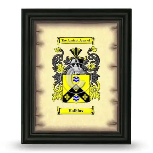 Hallifax Coat of Arms Framed - Black