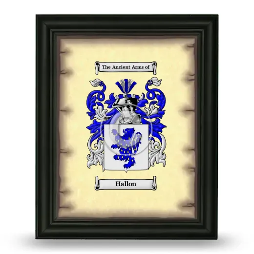 Hallon Coat of Arms Framed - Black