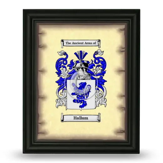 Hallum Coat of Arms Framed - Black