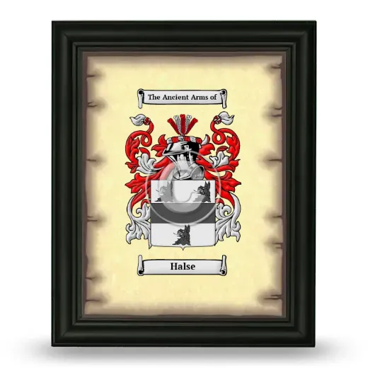 Halse Coat of Arms Framed - Black