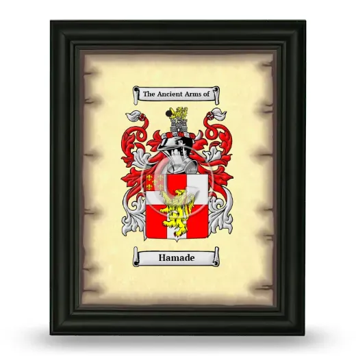 Hamade Coat of Arms Framed - Black
