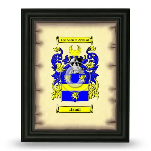 Hamil Coat of Arms Framed - Black