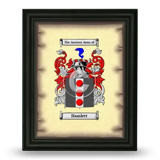 Hamlett Coat of Arms Framed - Black
