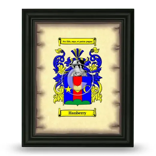 Hanberry Coat of Arms Framed - Black