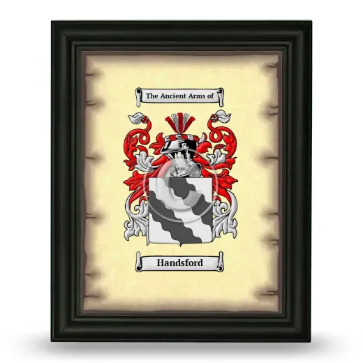 Handsford Coat of Arms Framed - Black