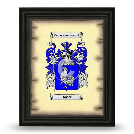 Haner Coat of Arms Framed - Black