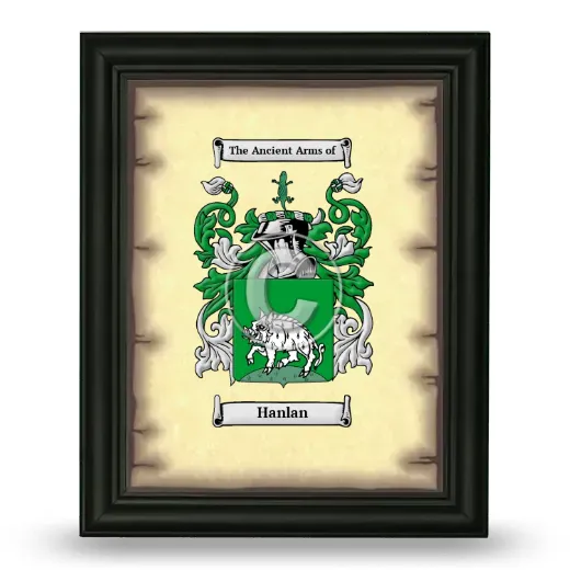 Hanlan Coat of Arms Framed - Black
