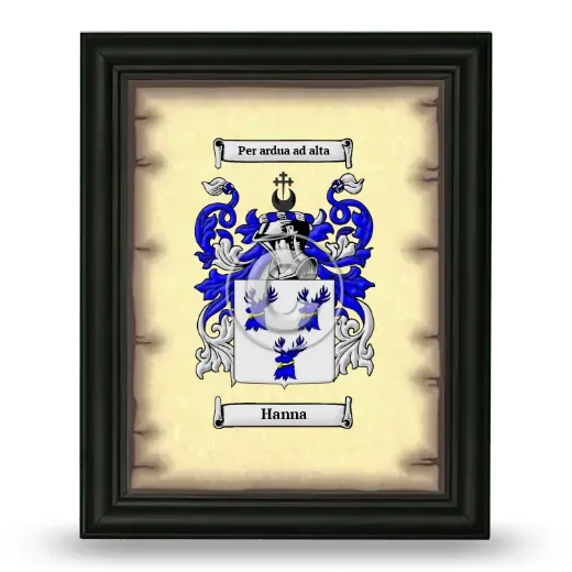 Hanna Coat of Arms Framed - Black