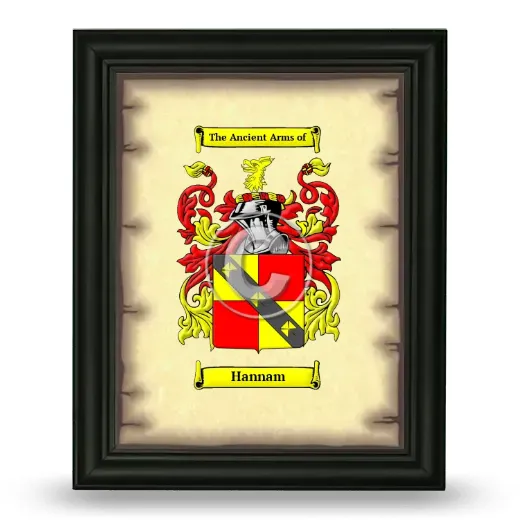Hannam Coat of Arms Framed - Black