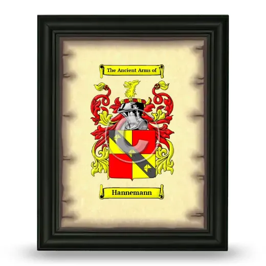 Hannemann Coat of Arms Framed - Black