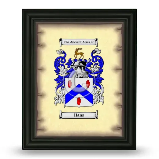 Hans Coat of Arms Framed - Black
