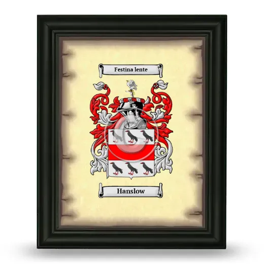 Hanslow Coat of Arms Framed - Black