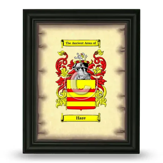 Hare Coat of Arms Framed - Black