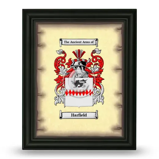 Harfield Coat of Arms Framed - Black