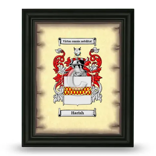 Harish Coat of Arms Framed - Black