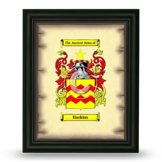 Harkins Coat of Arms Framed - Black