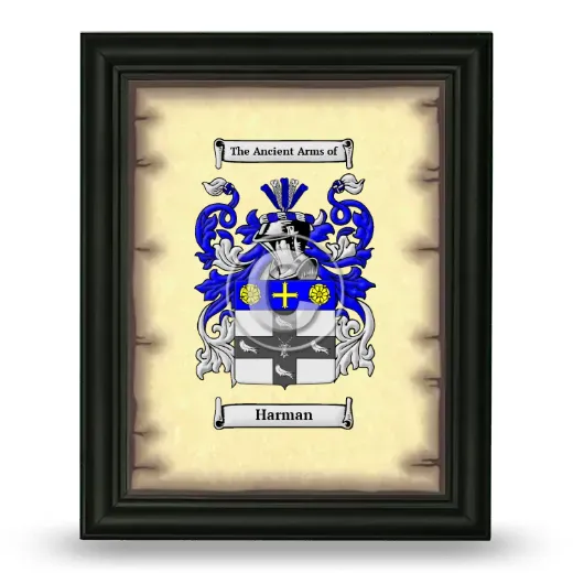 Harman Coat of Arms Framed - Black