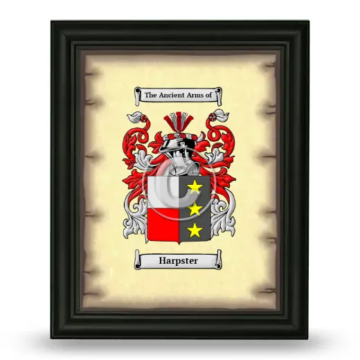 Harpster Coat of Arms Framed - Black