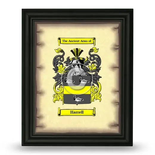 Harrell Coat of Arms Framed - Black