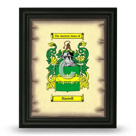 Harrell Coat of Arms Framed - Black