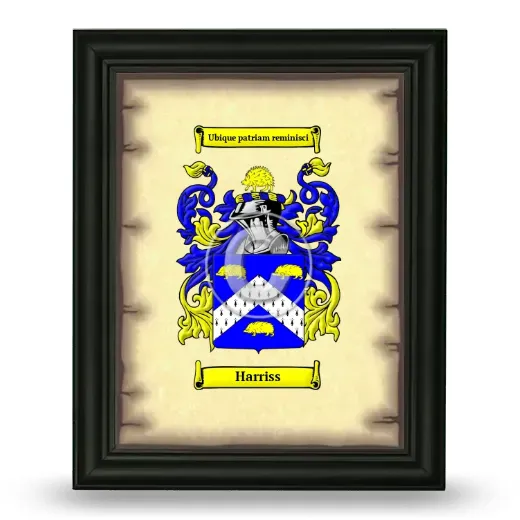 Harriss Coat of Arms Framed - Black