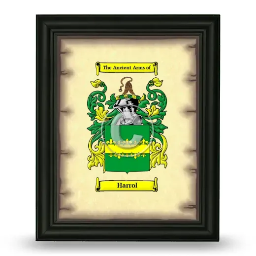 Harrol Coat of Arms Framed - Black