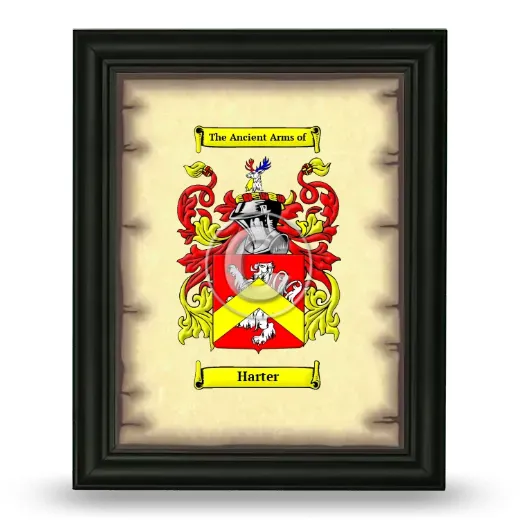 Harter Coat of Arms Framed - Black