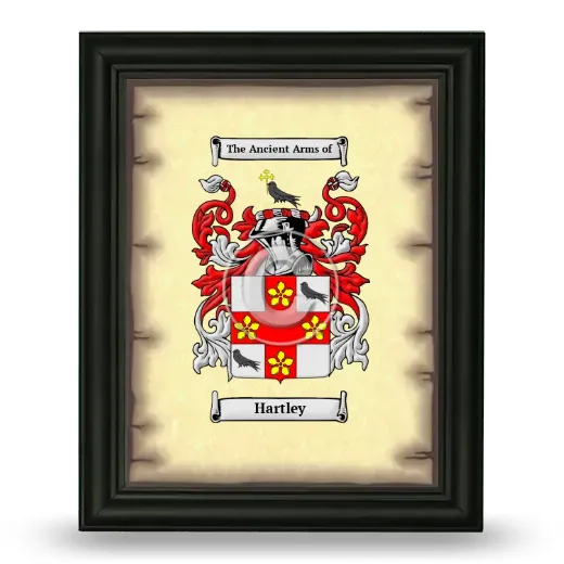 Hartley Coat of Arms Framed - Black