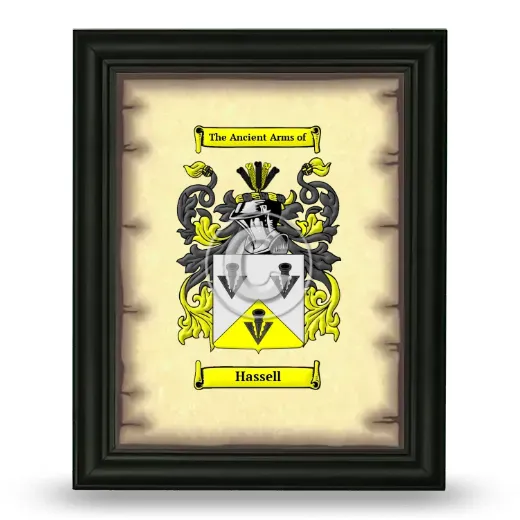 Hassell Coat of Arms Framed - Black