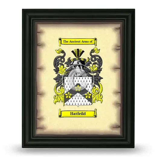 Hatfeild Coat of Arms Framed - Black