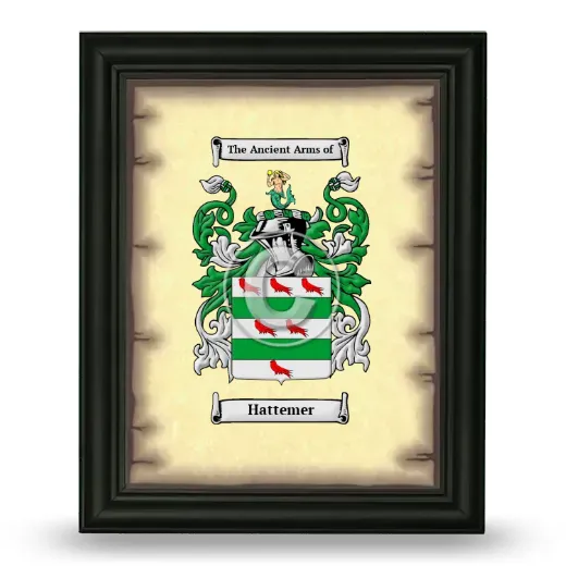 Hattemer Coat of Arms Framed - Black